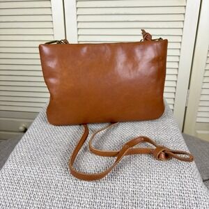 Madewell English Saddle Brown Leather Crossbody Bag Chic Clutch Minimalist Purse